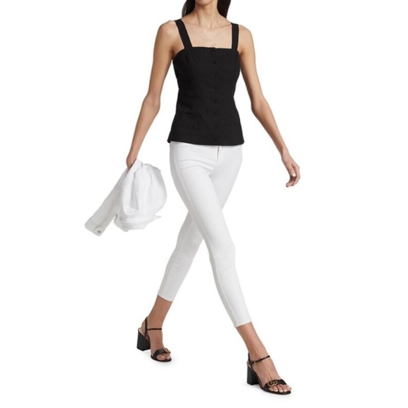 NWT Theory Kayleigh Cami Black Linen Tank Top - Picture 2 of 11